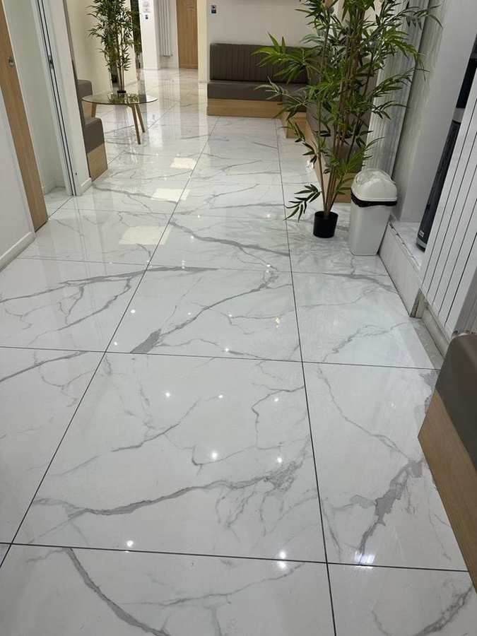 Large-format floor tiling